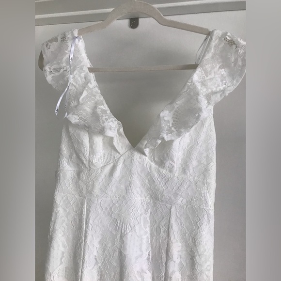 Lulus White Lace Ruffled Mermaid Maxi Dress - Picture 4 of 9